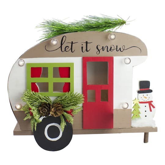 12" Let It Snow RV Christmas Tabletop Decoration